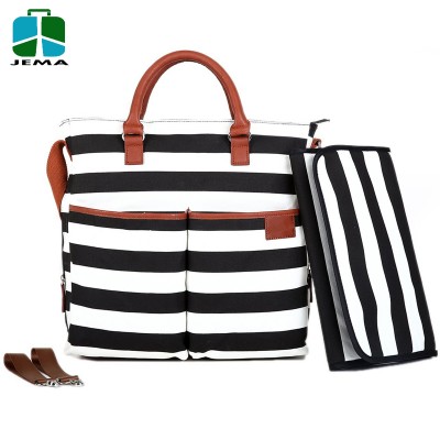 waterproof baby diaper bag Black and white stripes